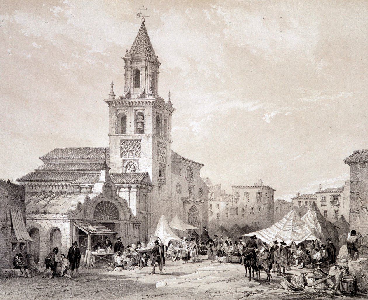 Feria-kirken i Sevilla, "" Kunstnerisk og monumentalt Spanien med berømte steder og monumenter i Spanien"" af Don Genaro Perez de Villa af Unknown artist