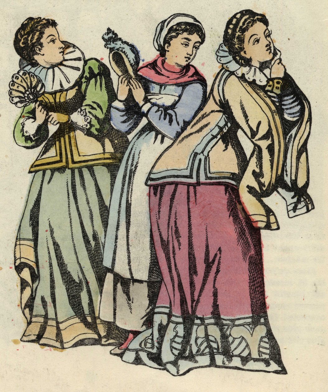 Askepot og hendes smukke søstre. Illustration af Charles Perraults fortælling "Askepot eller La petite slipper de verre" af Unknown artist