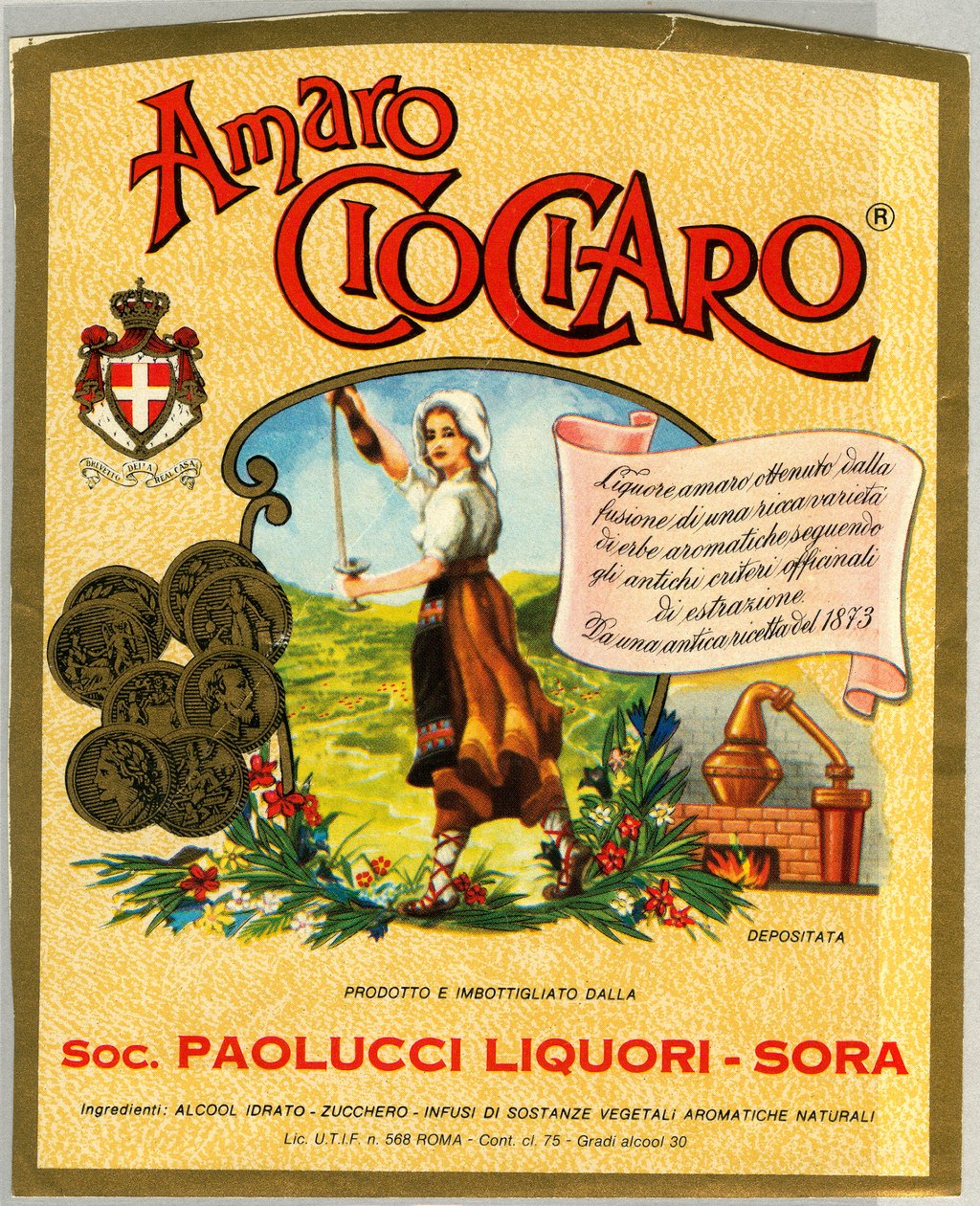 Ciociaro amaro alkohol reklame (kromolithografi, slutningen af det 19. århundrede) af Unknown artist