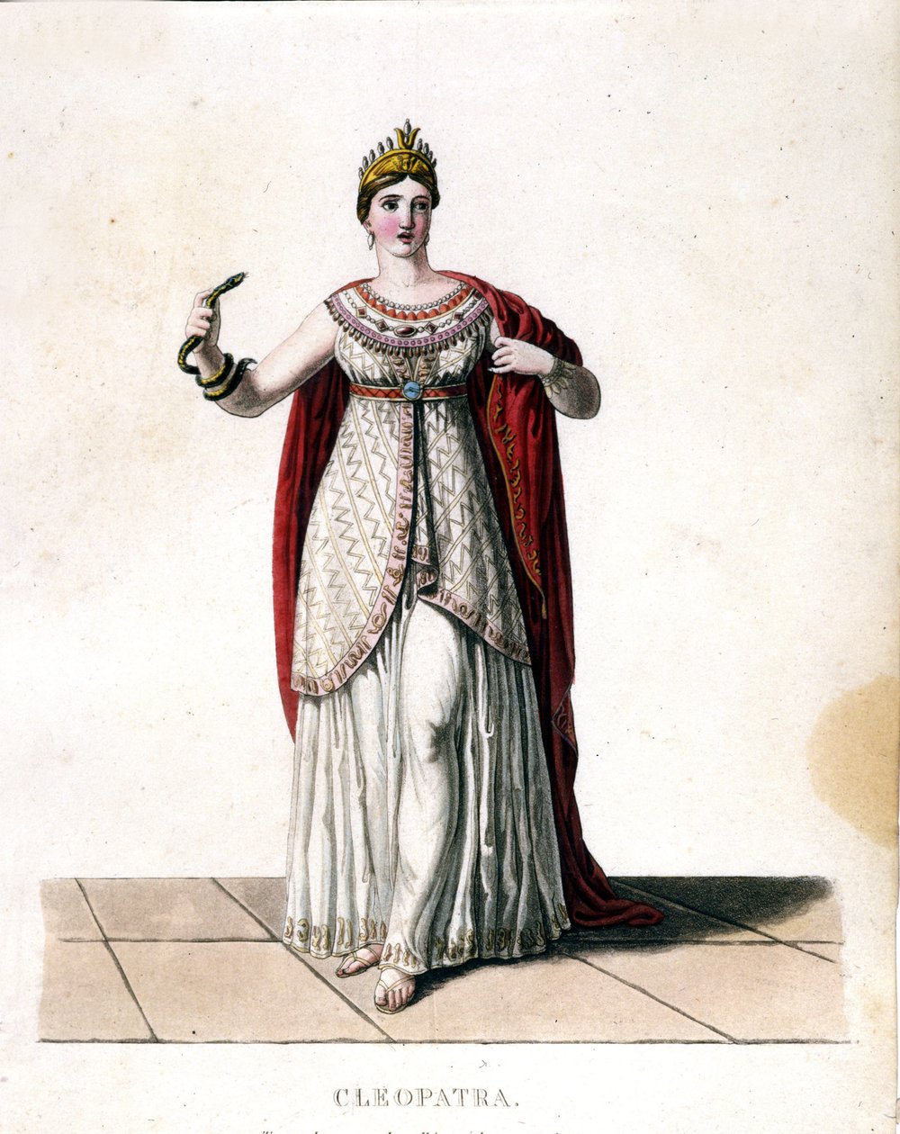 Cleopatra (-69 - -30) med en slange. af Unknown artist