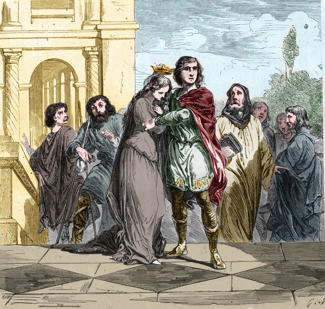 Clovis II, frankernes konge (v.633-657) købte Sainte Bathilde (eller Batilde, Bathylle, Beaudour) (626-680). af Unknown artist