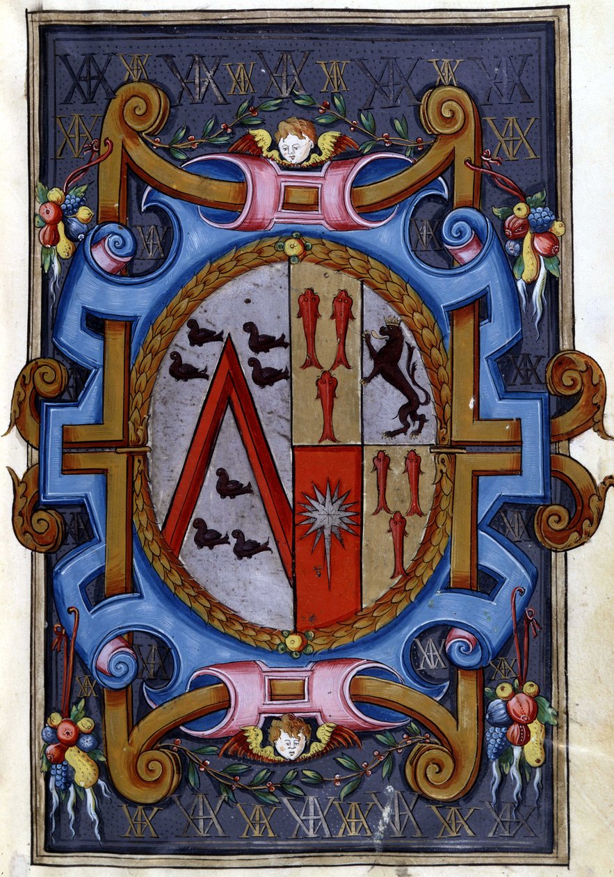 Våbenskjold, "Rodomonts død og hans nedstigning til helvede" af Unknown artist