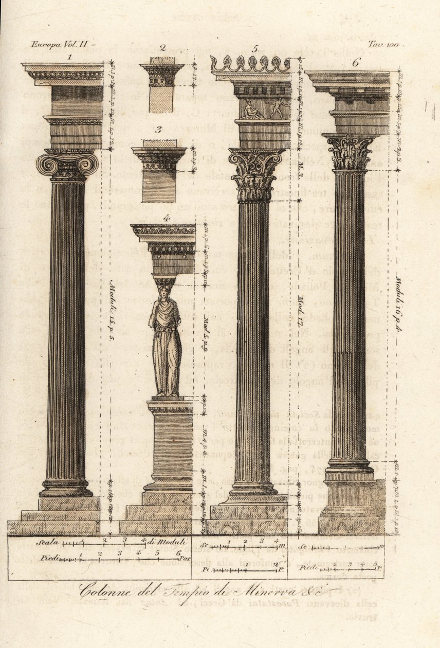 Søjler fra Minervas tempel, Athen af Unknown artist