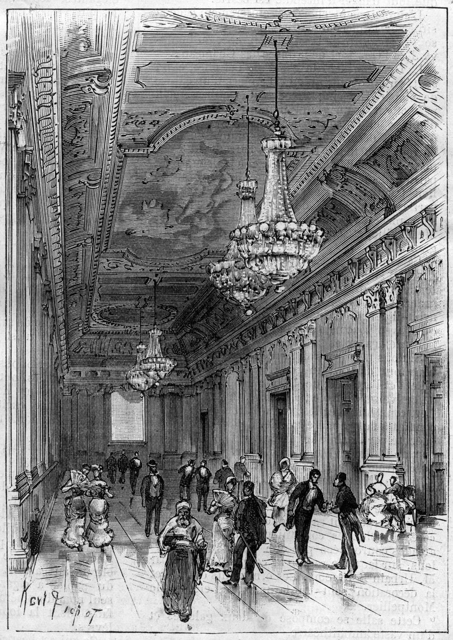 Konstantinsk teater i Algeriet bygget af arkitekten Paul Jean Gion (1838-1904) mellem 1877 og 1883 - adgangsgalleriet af Unknown artist