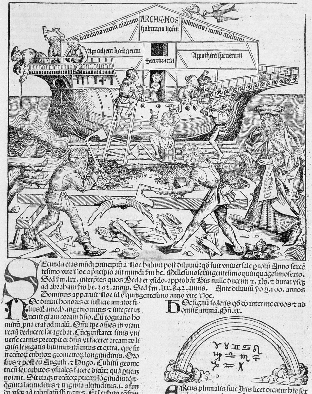 Konstruktion af Noas ark - i "" Chronicle of Nürnberg"" af Unknown artist