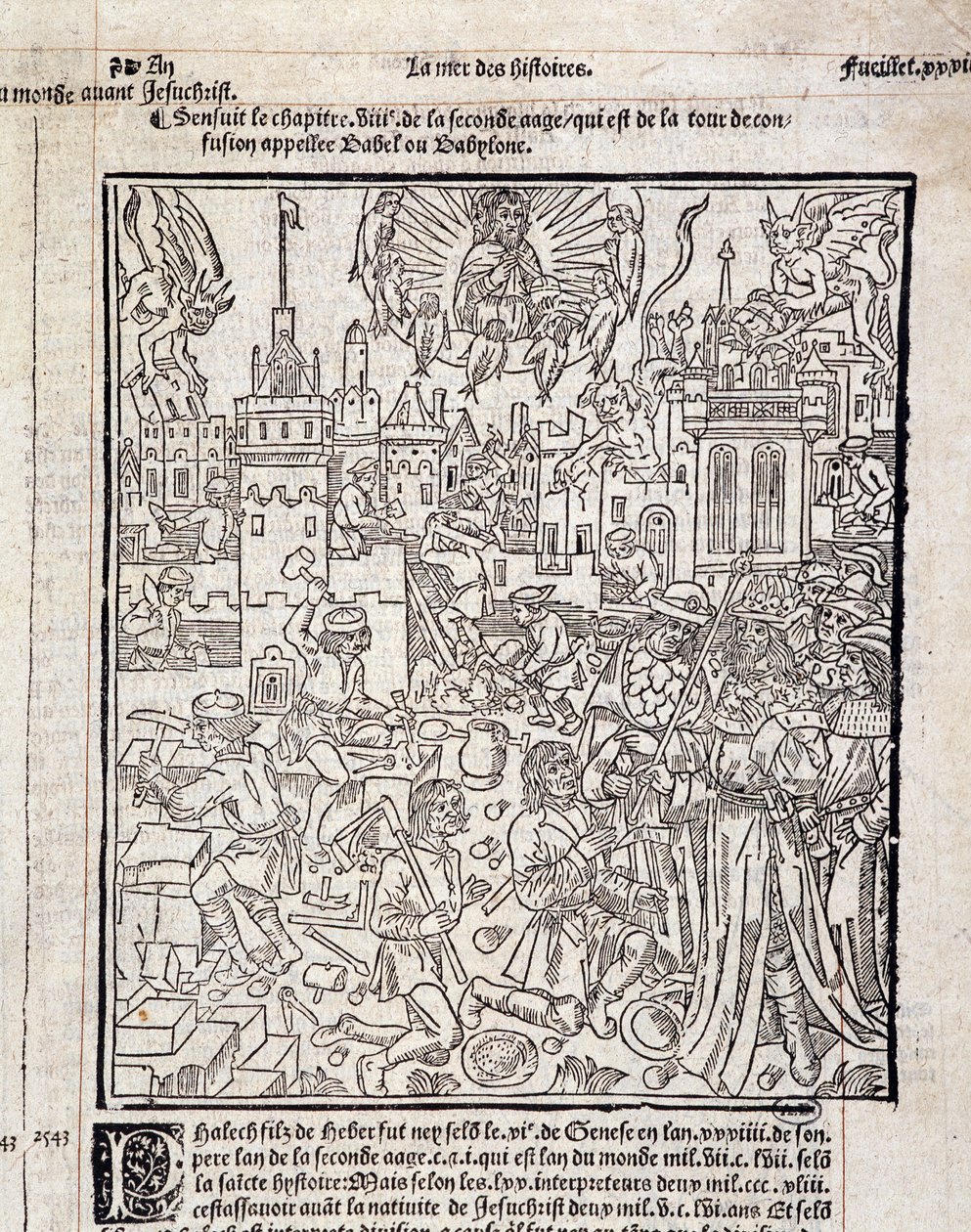 Byggeplads. Frankrig 1400-tallet af Unknown artist
