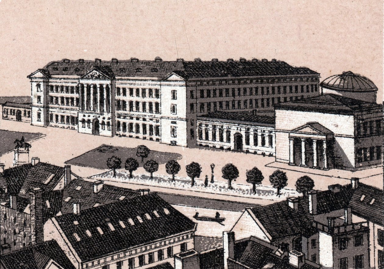 København, Danmark: udsigt over slottet Christiansborg (Slot Christiansborg i København). i "" Verden illustrerer 168 visninger"" Udateret (slutningen af 1800-tallet) af Unknown artist