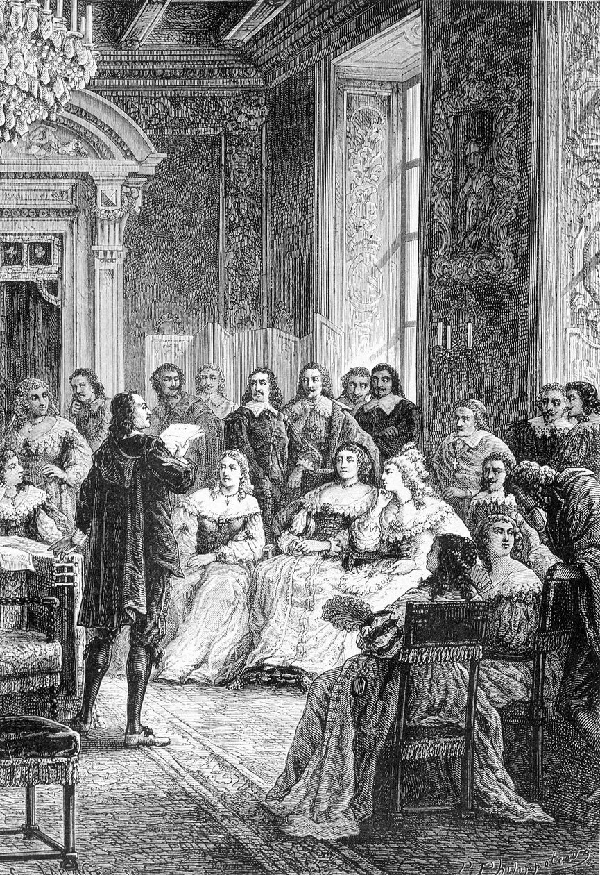 Corneille læser sin tragedie om Polyeucte på Hotel de Rambouillet - i "Histoire de France fra de fjerneste tider indtil 1789" af M. Guizot af Unknown artist