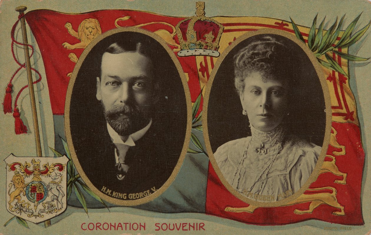 Souvenir fra kroningen, kong George V af Unknown Artist
