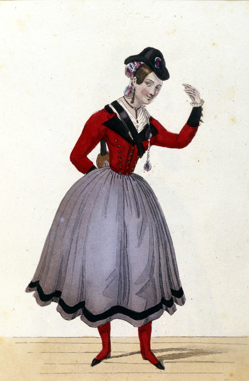 Kostume til den komiske opera "La fille du regiment"" af Gaetano Donizetti af Unknown artist