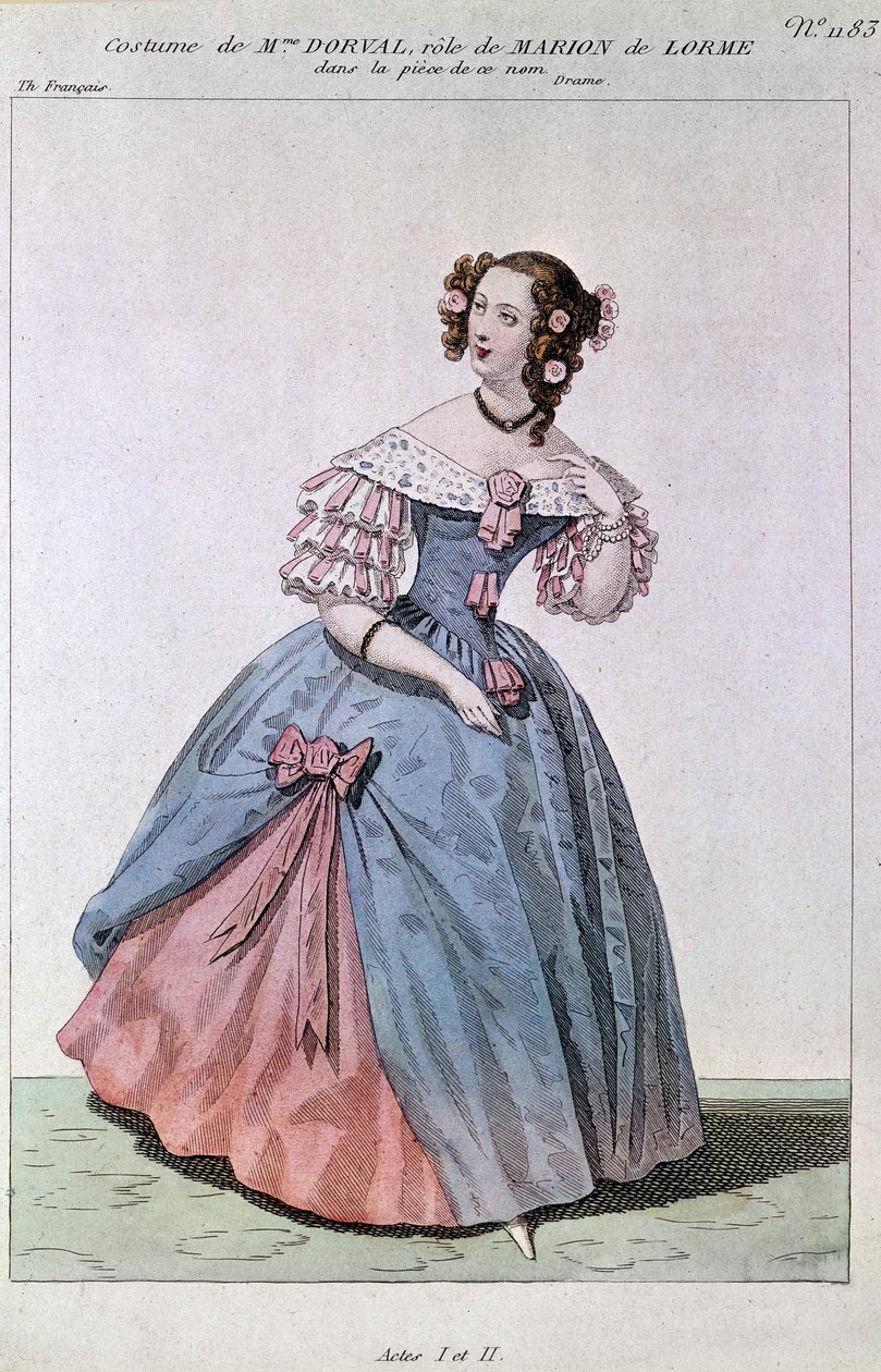 Kostume af Madame Dorval i rollen som Marion de Lorme af Victor Hugo. af Unknown artist