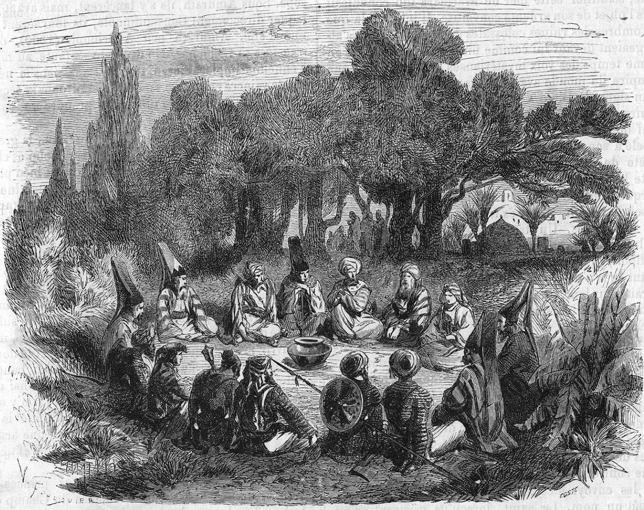 Råd holdt af janitsjarernes høvdinge i Konstantinopel omkring 1400. af Unknown artist