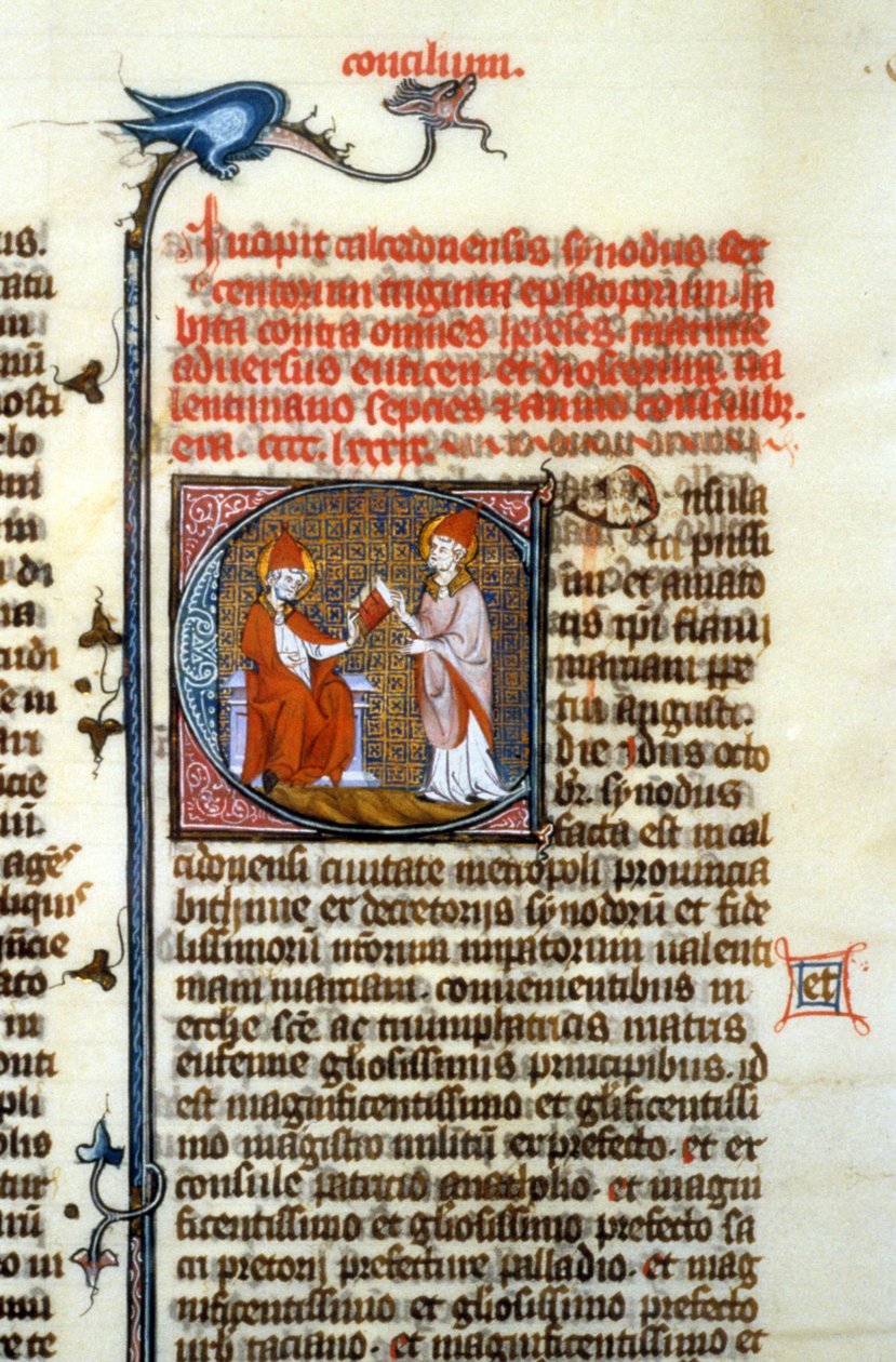 Kalcedoniens råd, 451 - Miniature af middelalderen (ref. 365, 428r). Toulouse Bibliotek (tlf.: 05 62 27 66 66) af Unknown artist