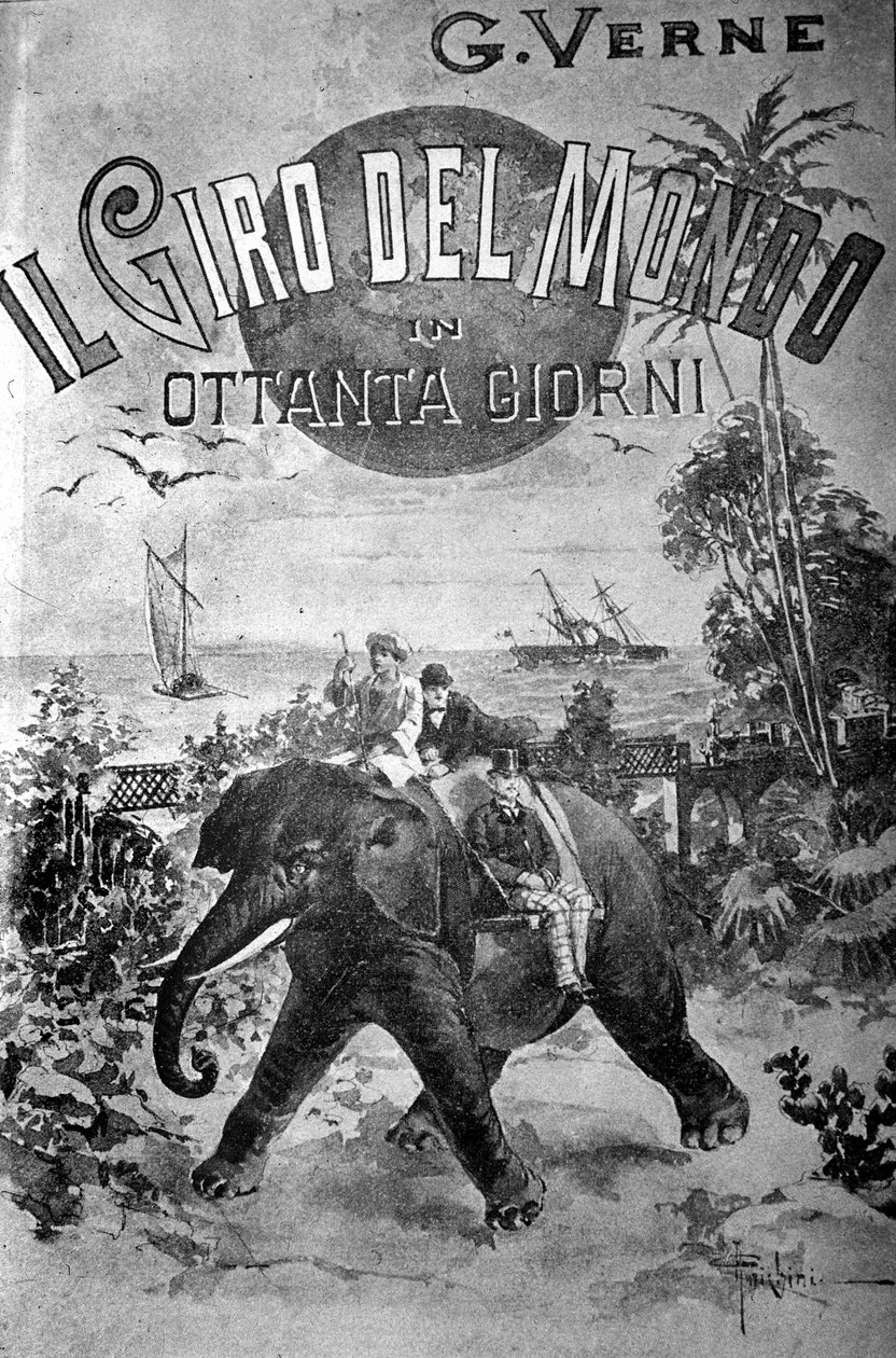 Cover af Around the World in 80 Days af Jules Verne (1828 - 1905). af Unknown artist