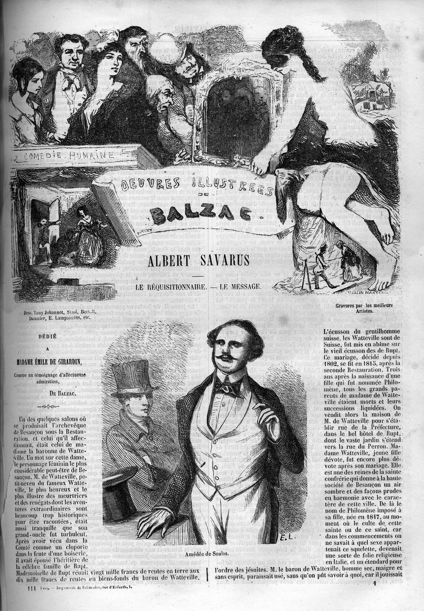 Cover til romanen "" Albert Savarus "" af Unknown artist