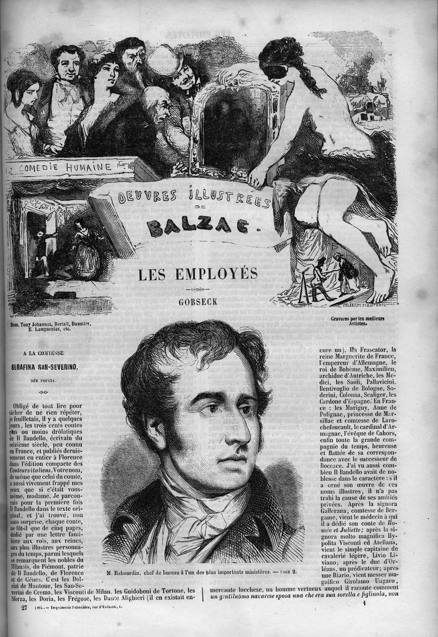 Cover til romanen "" Les Employes "" af Unknown artist