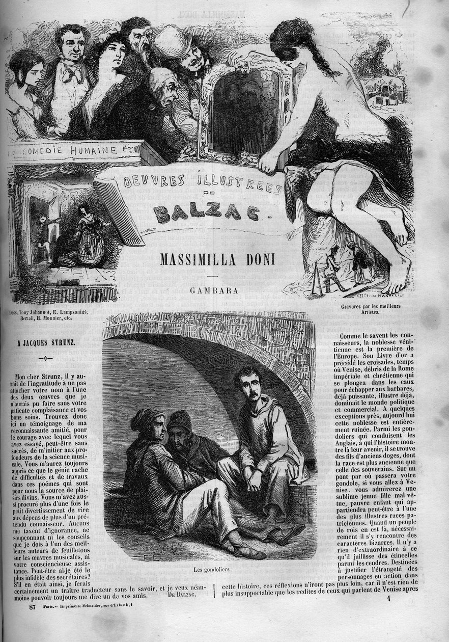 Cover til romanen "" Massimilla Doni "" af Unknown artist