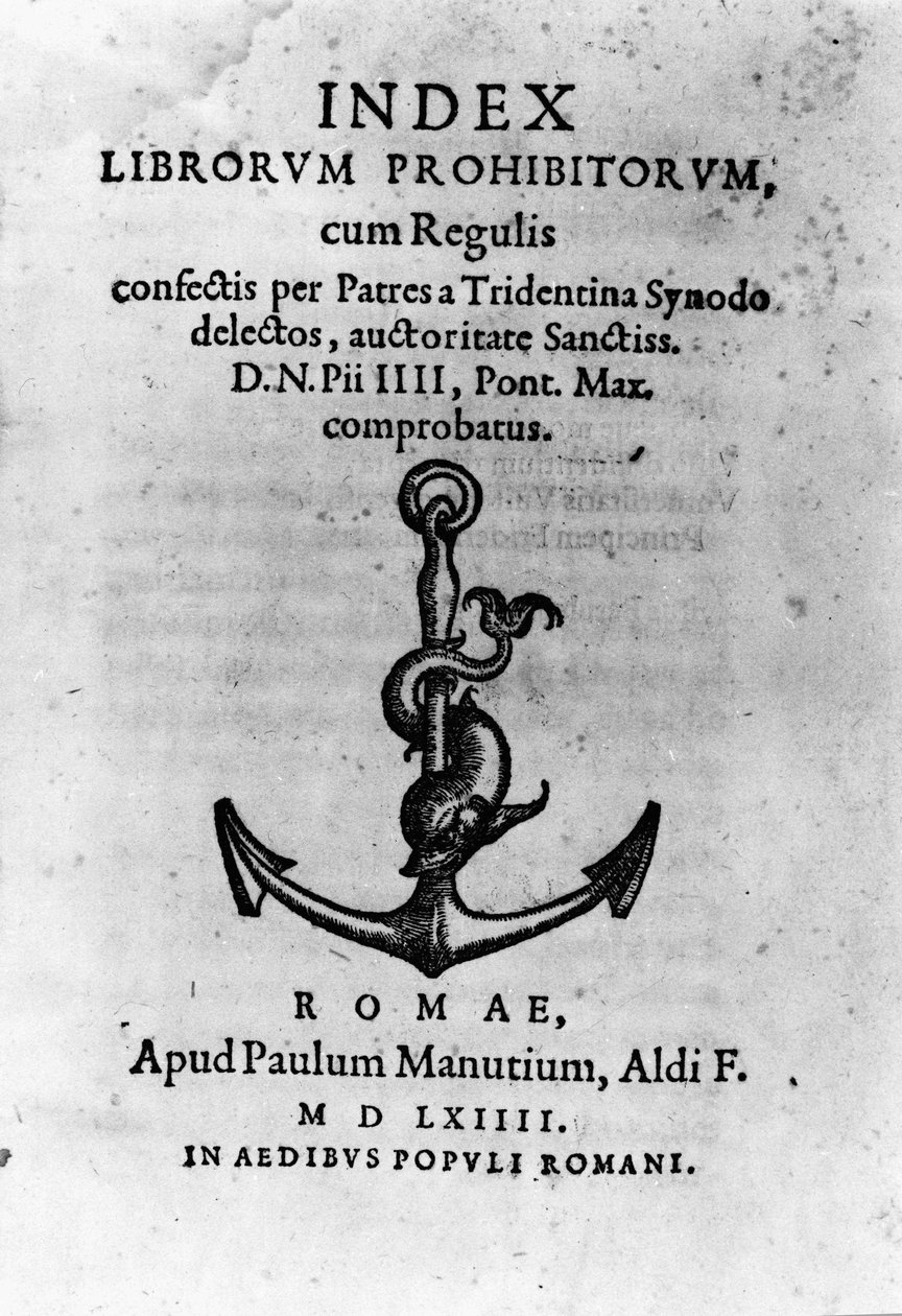 Forside til ""Index of Forbidden Books"", Rom af Unknown artist
