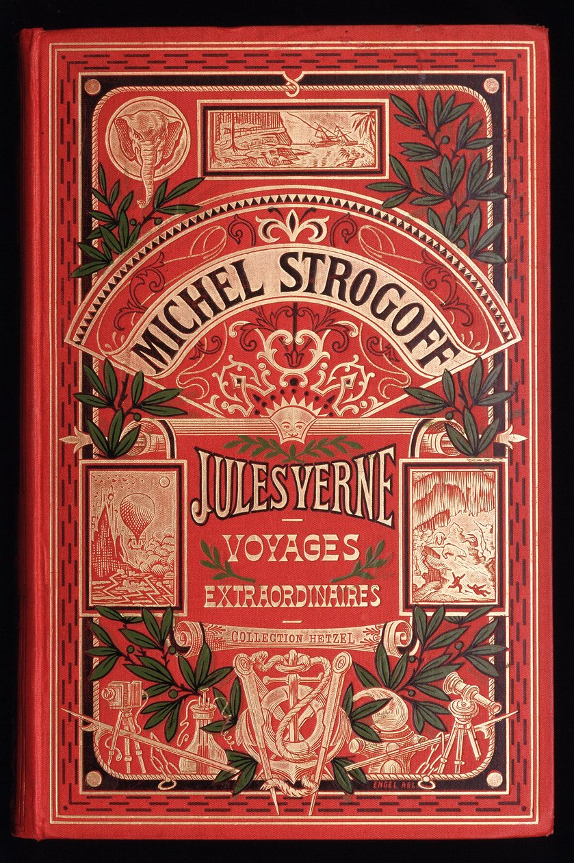 Forside til Jules Vernes bog "" Michel Strogoff"", red. Hetzel af Unknown artist