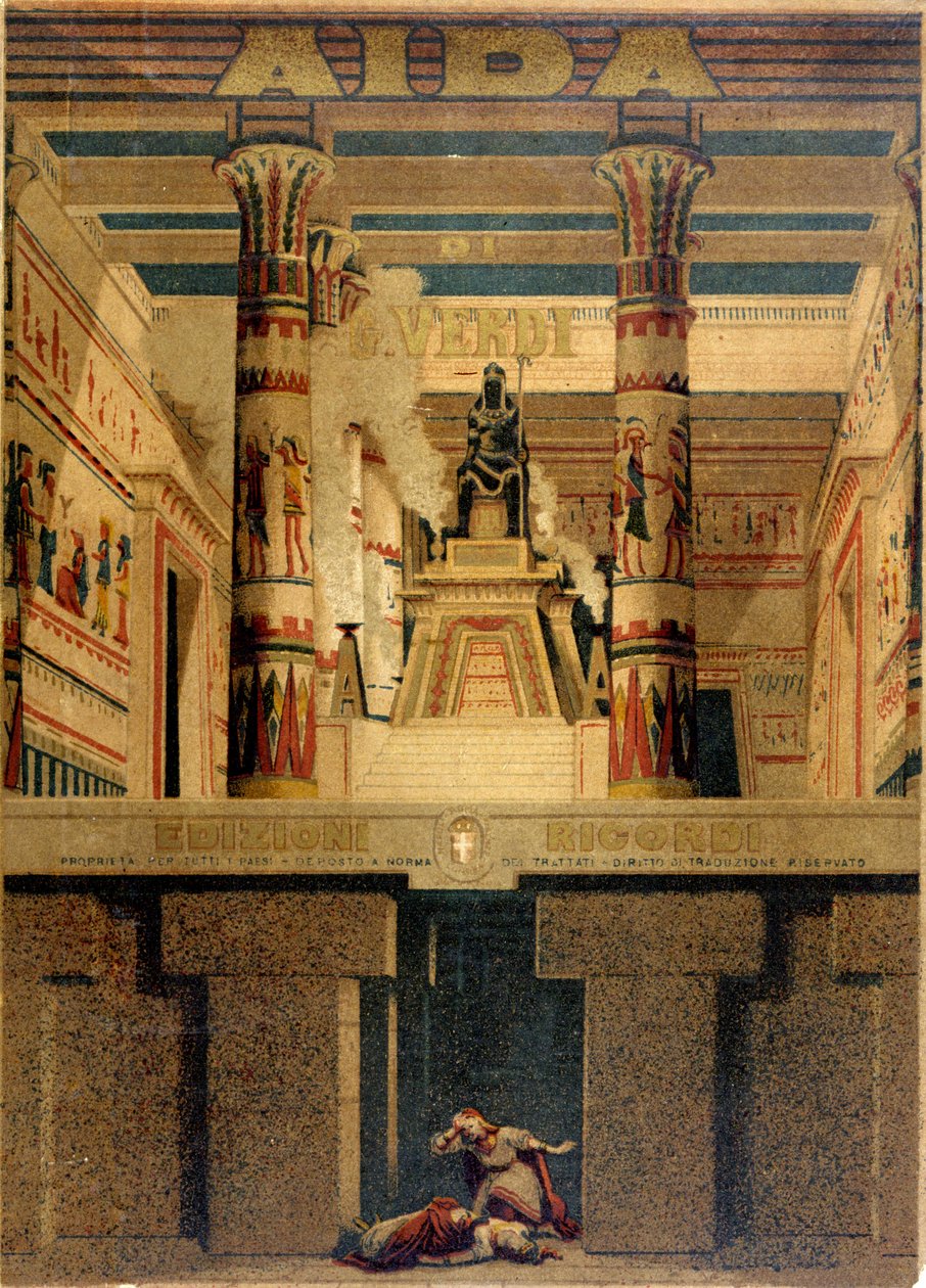 Cover af det første partitur af "" Aida"" af Giuseppe Verdi.Ricordi Edition. af Unknown artist