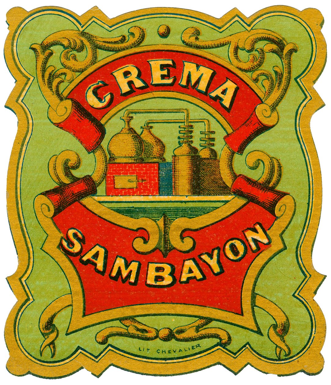 Crema Sambayon alkoholreklame (kromolitografi, slutningen af det 19. århundrede) af Unknown artist