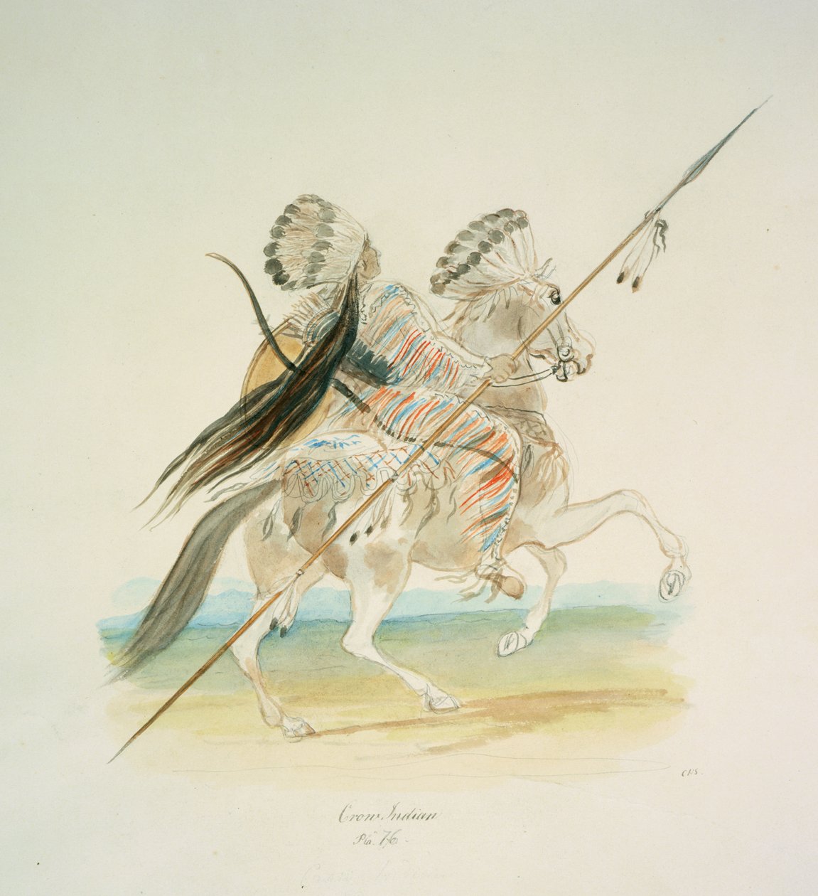 Crow Indian, ca. 1843-50 (akvarel) af Unknown artist