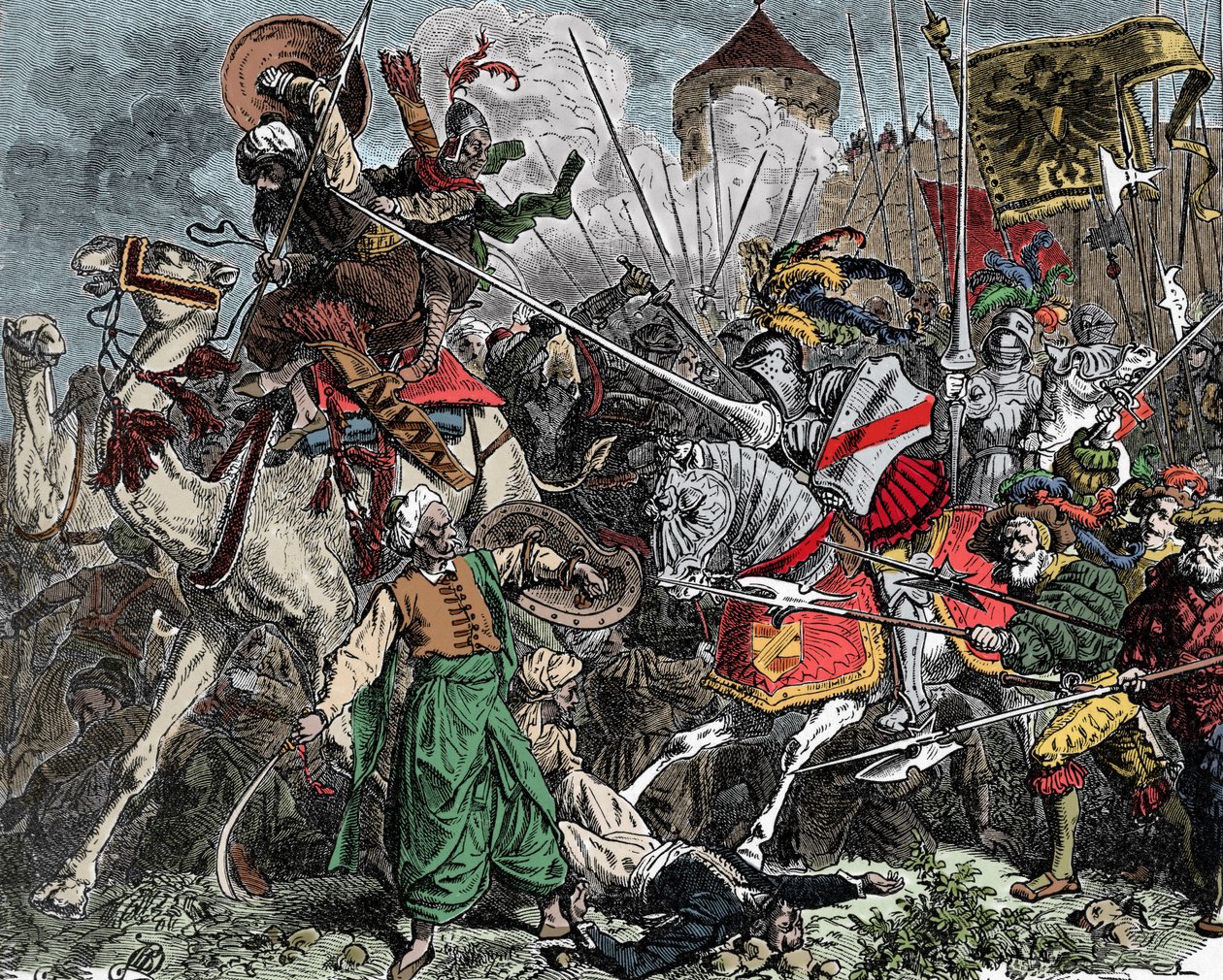 Crusaders in Battle - Crusade: Riddere, der kæmper mod saracenerne af Unknown artist
