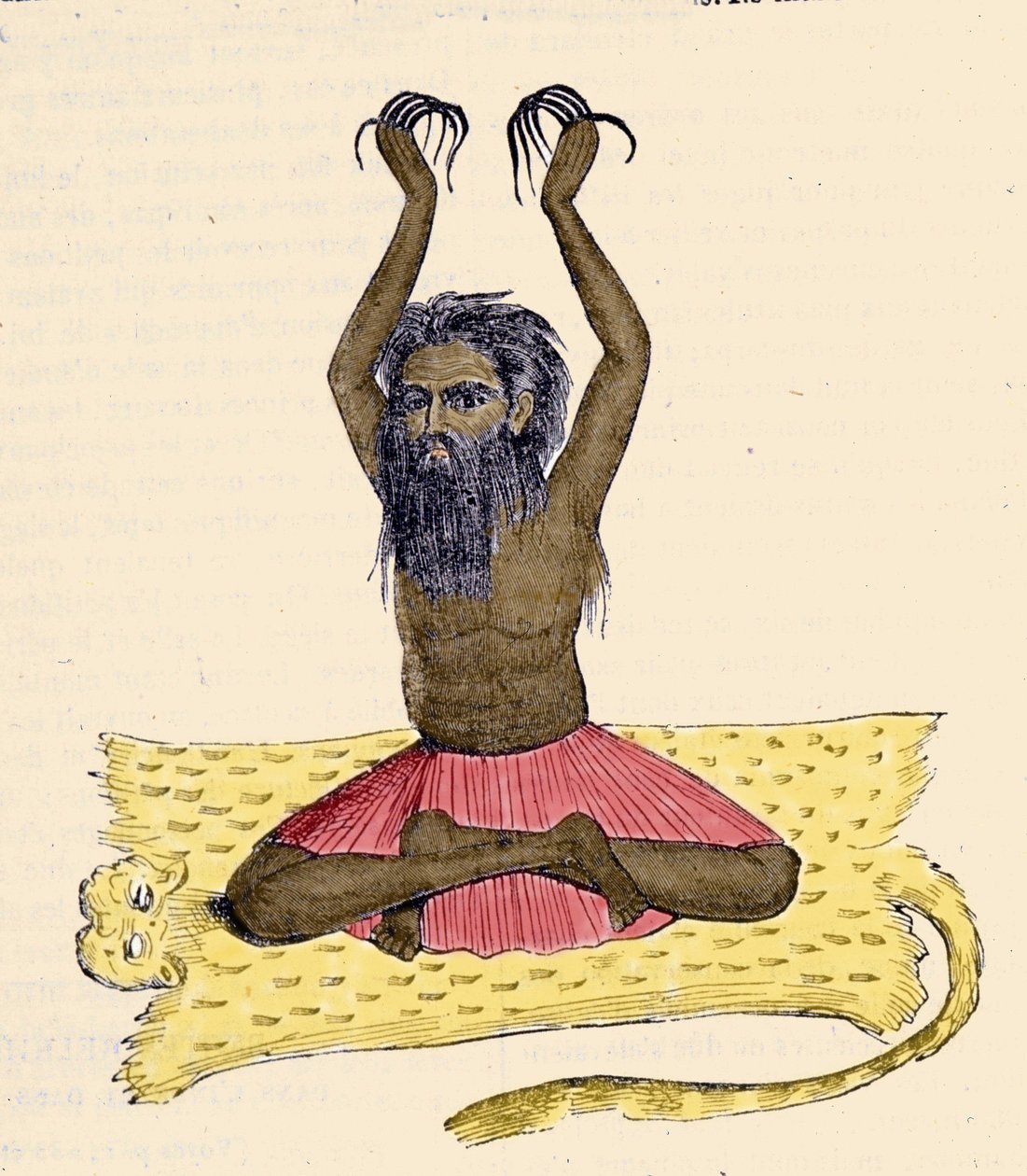 Kultur, civilisation og det indiske samfund: Portræt af en fakir (faquir) med lange negle, Indien. af Unknown artist