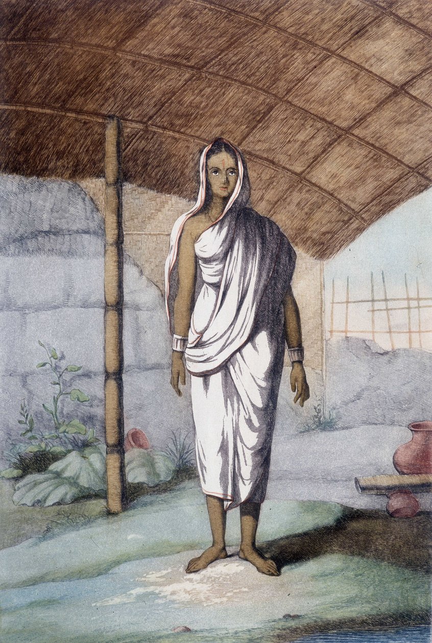 Kultur, civilisation og det indiske samfund: kvinde af den lavere kaste. af Unknown artist