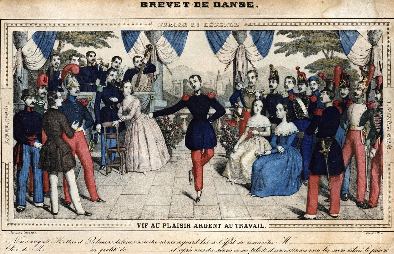 Dansecertifikat, midten af 1800-tallet, Stella-samling af Unknown artist