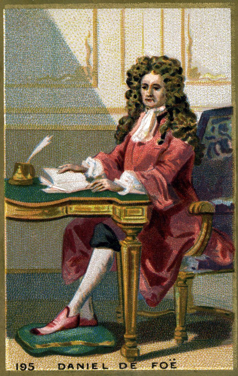 Daniel de Foe eller Defoe (1660 - 1731) engelsk forfatter og pamfletariker. Kromolitografi af det 19. århundrede. af Unknown artist