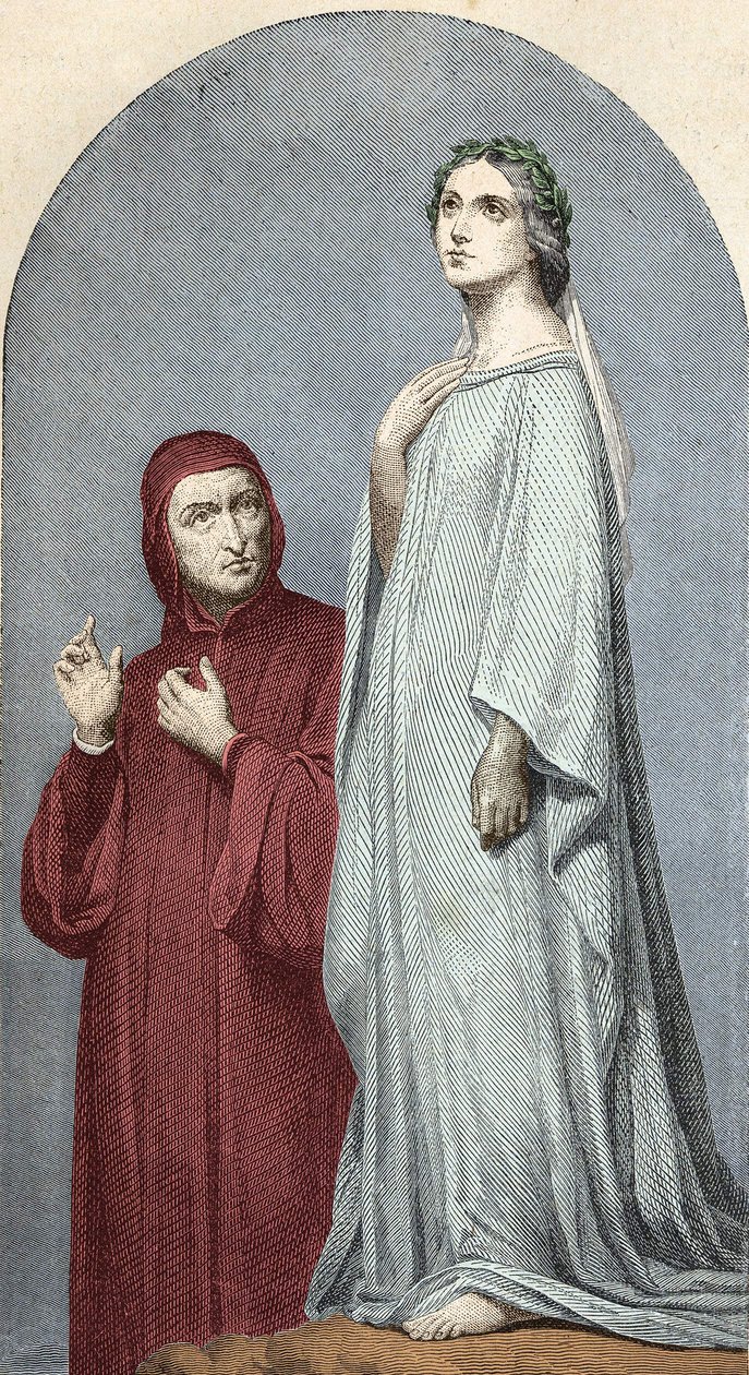 Dante og Beatrice. af Unknown artist