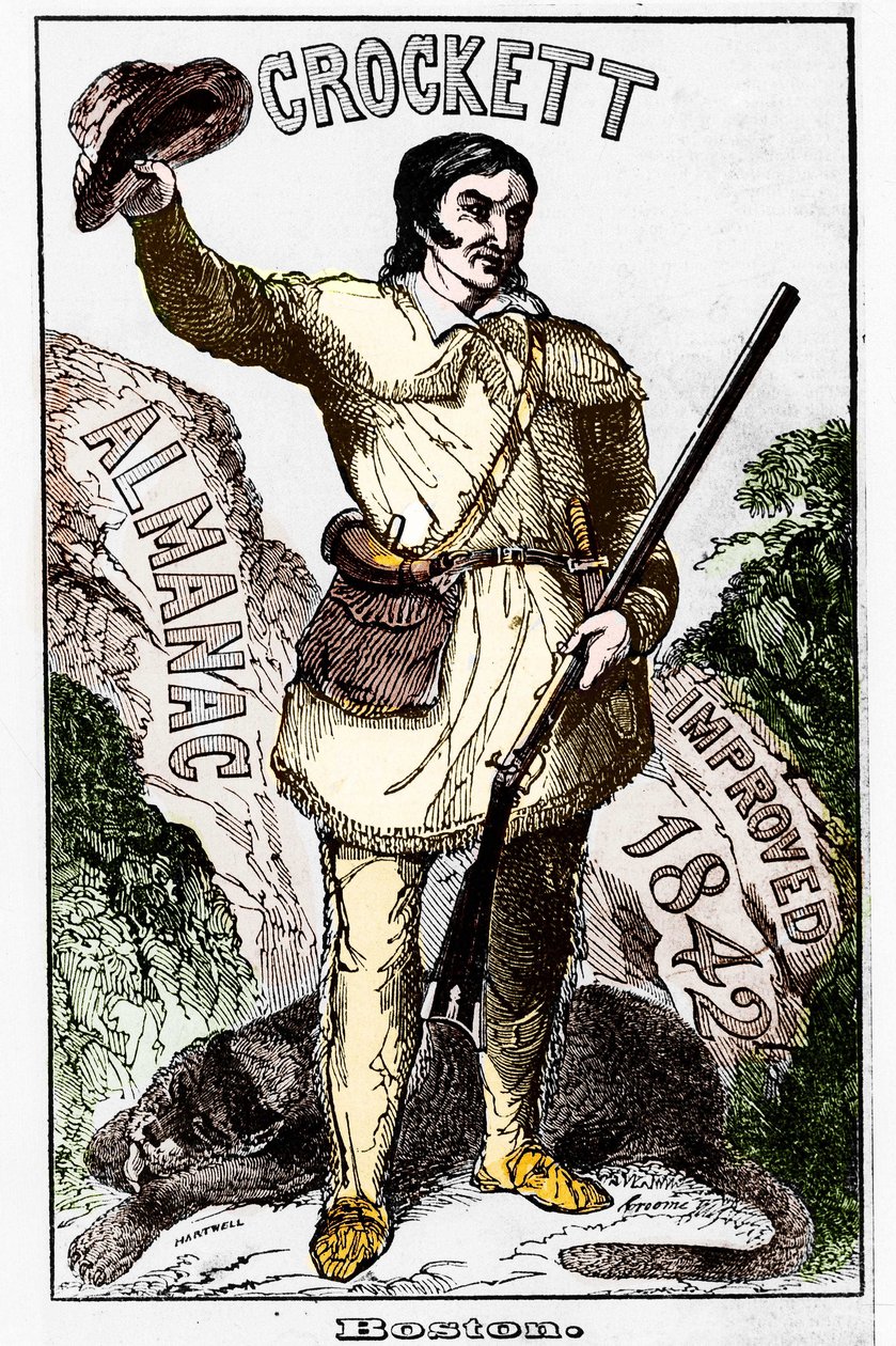 David Crockett (1786-1836), amerikansk pioner - Almanak af Unknown artist