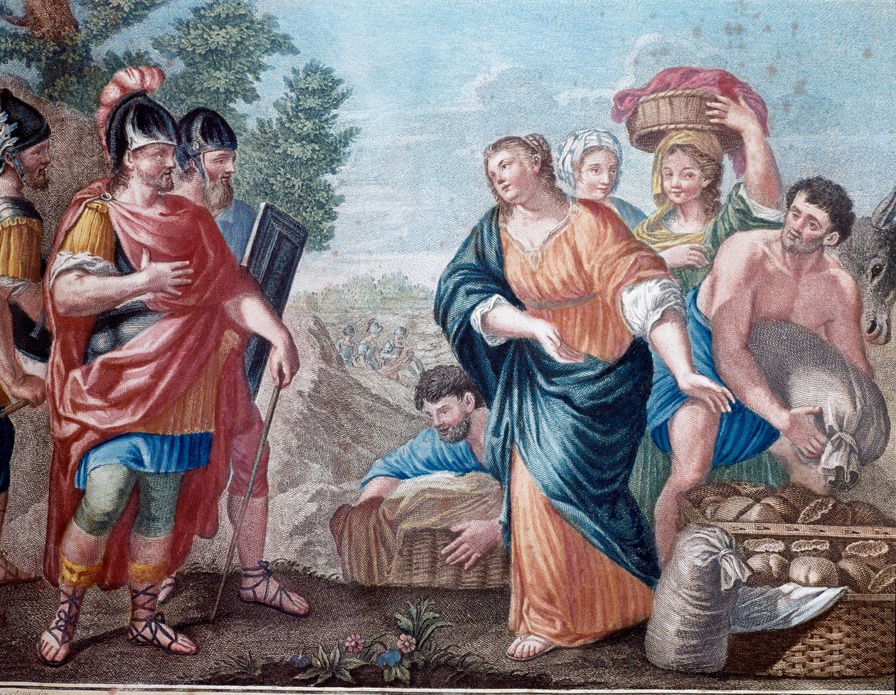 David et Abigail (Abigail, Abigail) Litografi af det 19. århundredes Milano, privat samling af Unknown artist