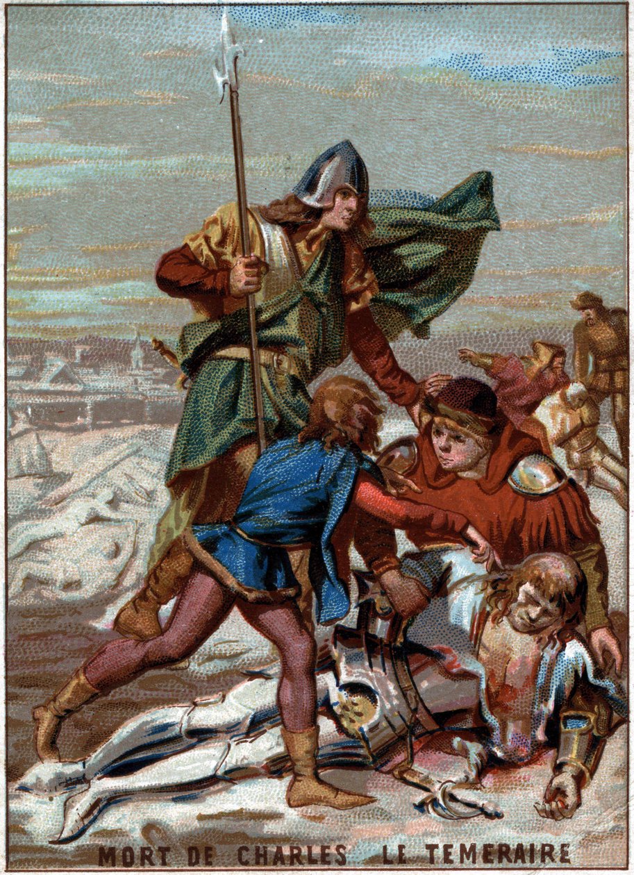 Karl Temeraires død (1433-1477), hertug af Bourgogne af Unknown artist
