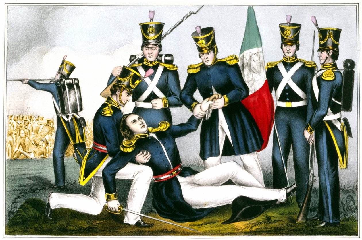Oberst Clays død, Slaget ved Buena Vista i 1847, Mexicansk krig af Unknown artist