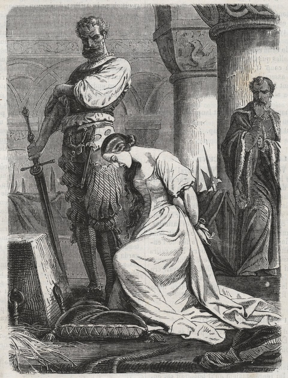 Katherine Howards død, kone til Henry VIII gravering 1864 - Catherine Hovard eller Catherine Howard (Katherine eller Katheryn af Unknown artist