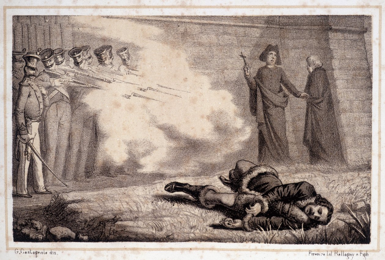 Murats død (1767 - 1815) - i "" Italiens historie "" af Unknown artist