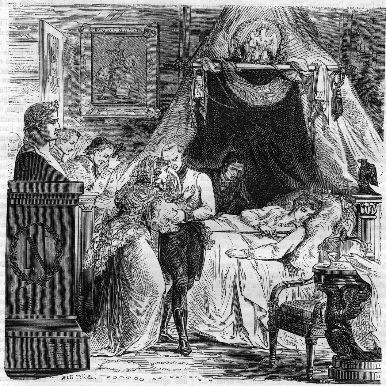Død af Napoleon II, søn af Napoleon I, hertug af Reichstadt (1811-1832). af Unknown artist