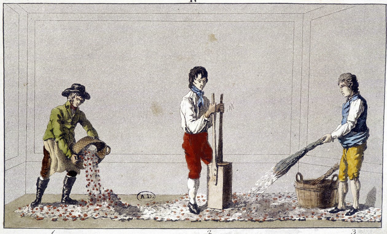 Dekoration: et af stadierne af gulvbelægning af Unknown artist