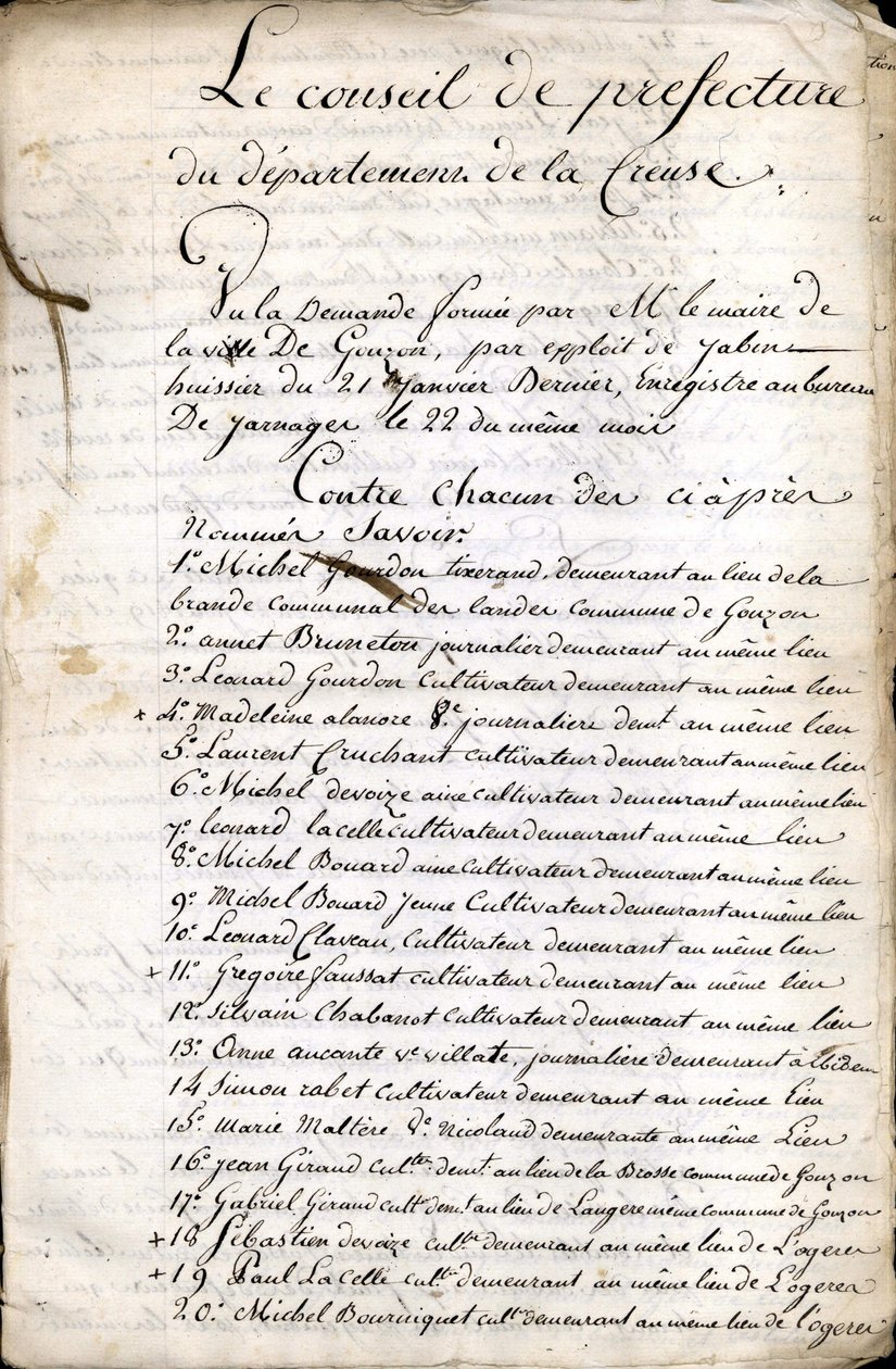 Behandling af præfekturrådet i Guéret (Creuse) den 23. april 1823 af Unknown artist
