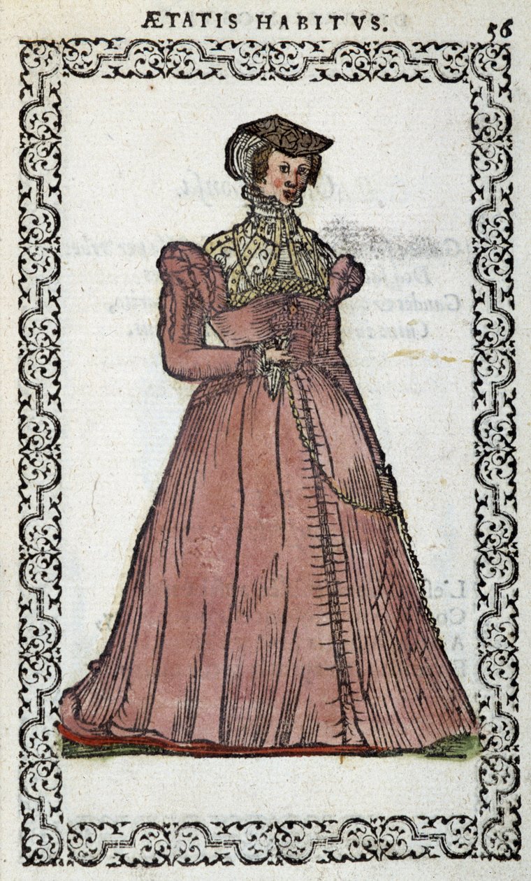 Fransk dame - i "" Habits et effigies"" af Jean Sulperius af Unknown artist