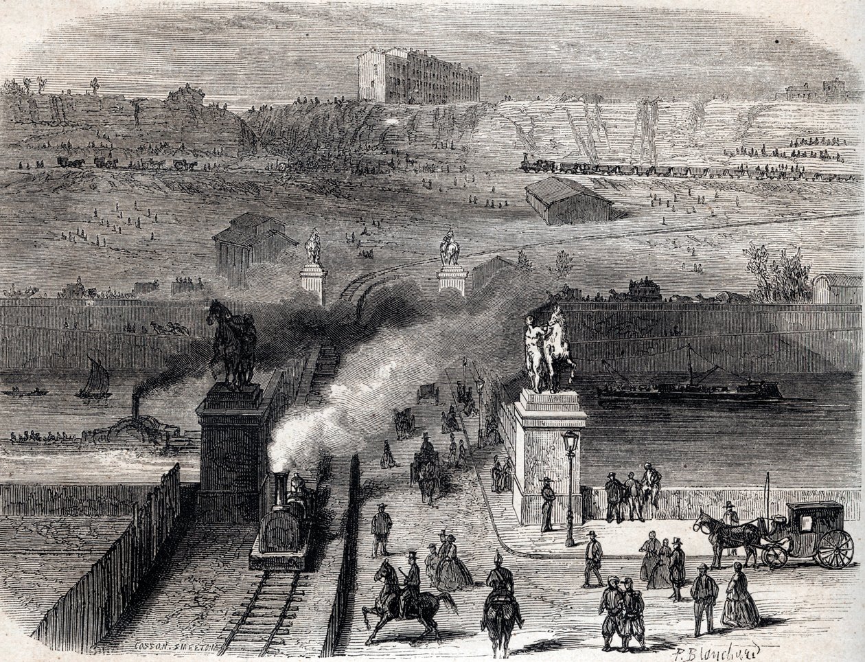 Nedrivning af Trocadero i Paris i 1866 - Nedrivning af Tracadero i Paris i 1866 - af Unknown artist