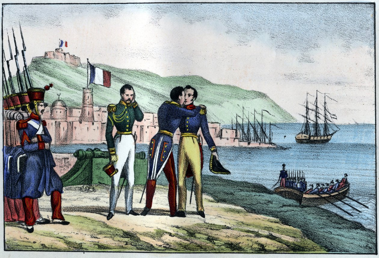 Louis Augustes, greve af Bourmont (Maréchal de Bourmont) (1773-1846) afgang fra Algeriet i 1830. i ""L