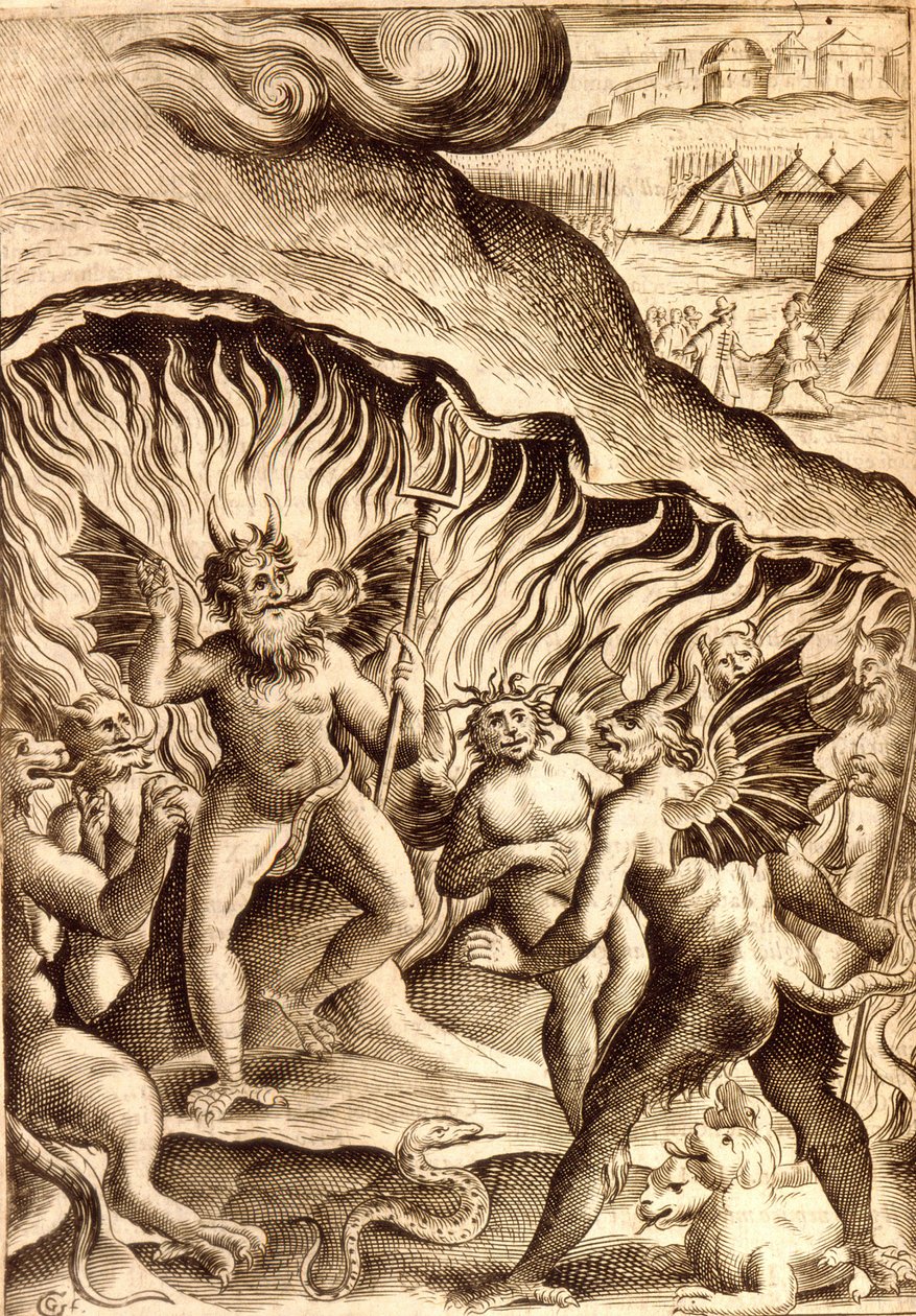 Beskrivelse af helvede efter et værk fra 1600-tallet. af Unknown artist