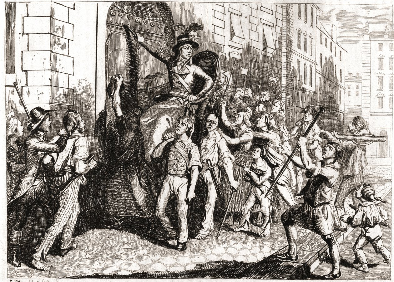 Ødelæggelse af bygningerne i Lyon under den franske revolution. af Unknown artist