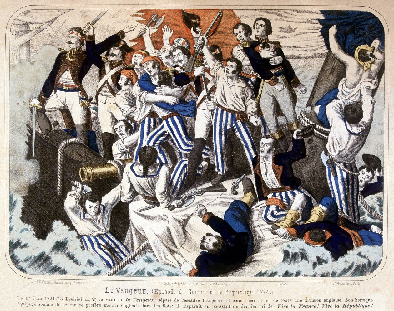 Ødelæggelse af skibet "" The Avenger"" af den engelske flåde, 1. juni af Unknown artist