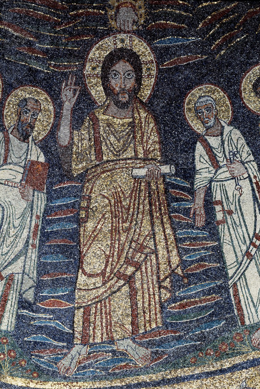 Detalje af Jesus (Mosaik, 821) af Unknown artist