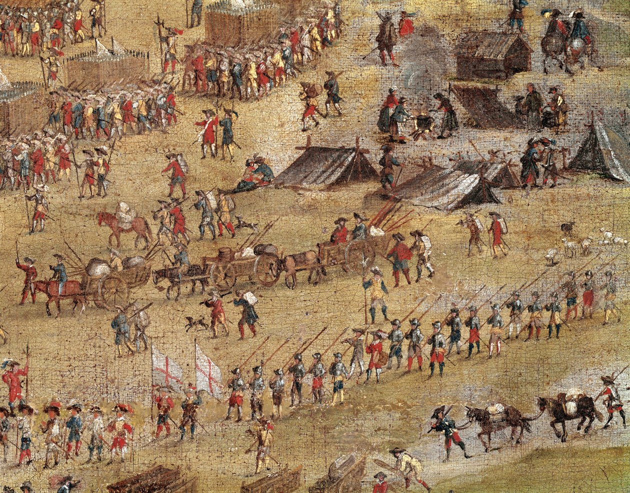 Detalje af Richelieus tropper under belejringen af La Rochelle (olie på lærred, ca. 1640) af Unknown artist
