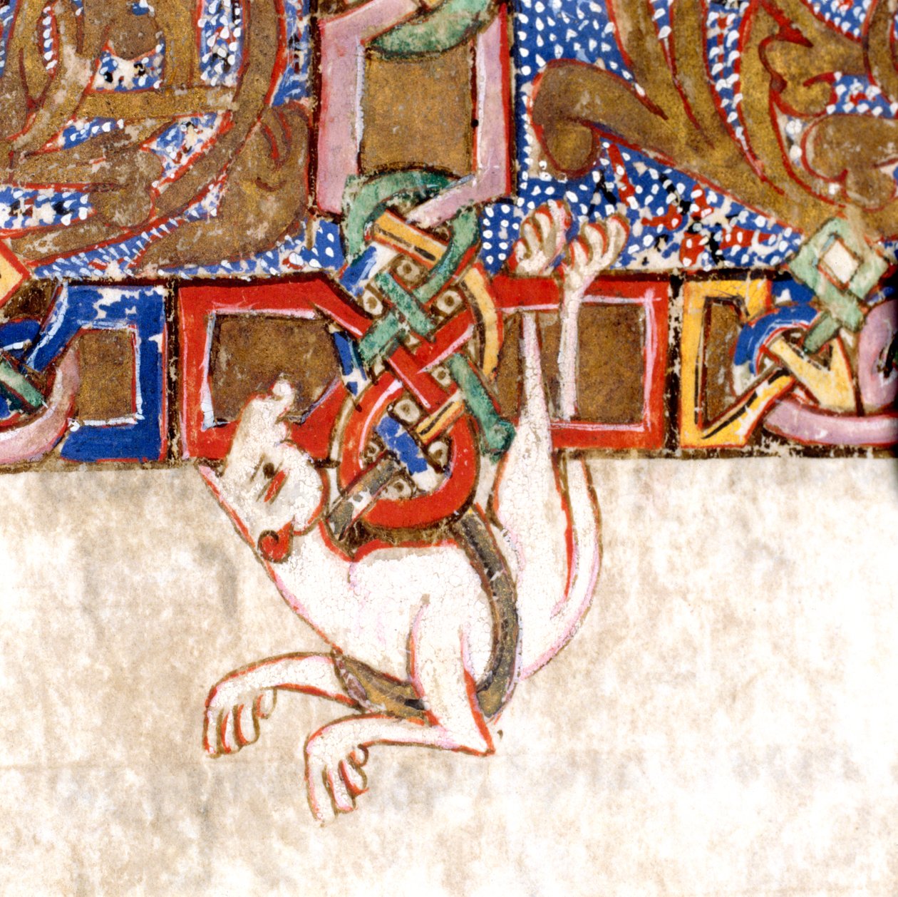 Detalje af det oplyste kors: f.108v af Breviary-Missal af Unknown